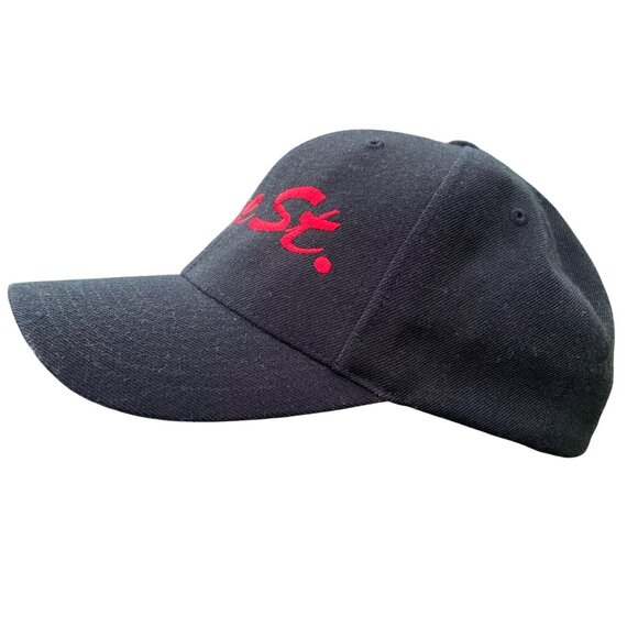 Rice St. Embroidered Black Snapback Hat Red Lettering St. Paul MN Pacific Pro - Picture 2 of 6